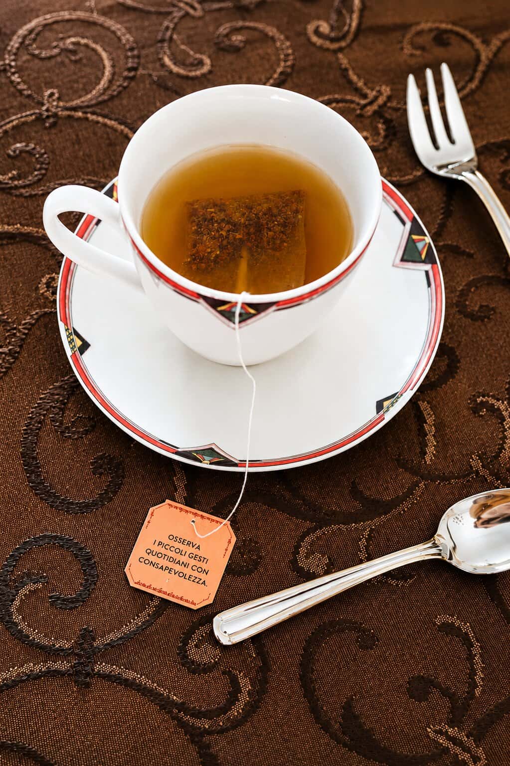 Dettaglio della colazione con tè